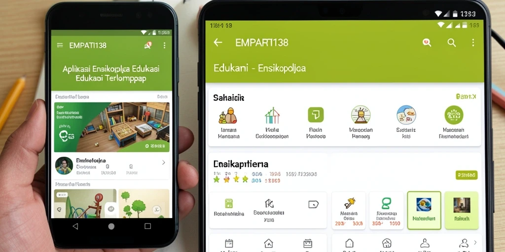 Antarmuka pengguna yang menarik dari aplikasi Ensiklopedia EMPATI138.