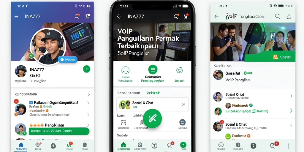 Antarmuka pengguna INA777 saat melakukan panggilan VoIP yang jelas dan sederhana.