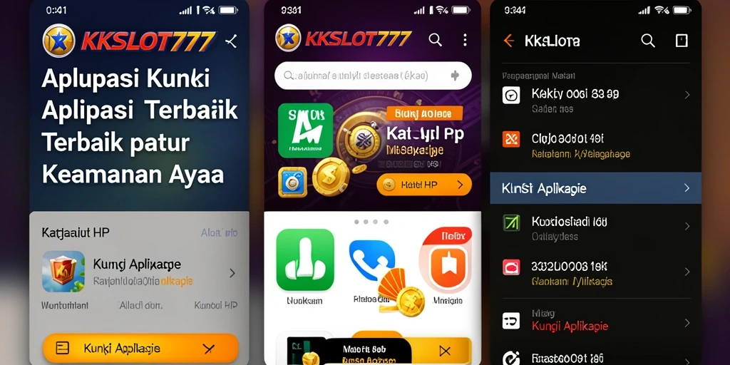 Tampilan utama KKSLOT777 dengan fitur penguncian aplikasi.