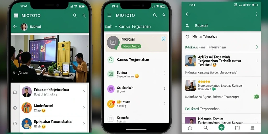 Antarmuka MIOTOTO yang intuitif untuk Kamus Terjemahan.
