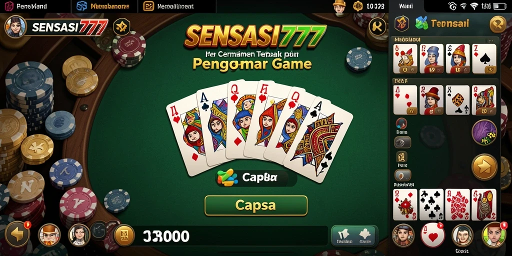 Tampilan antarmuka SENSASI777 yang menarik dan fungsional.