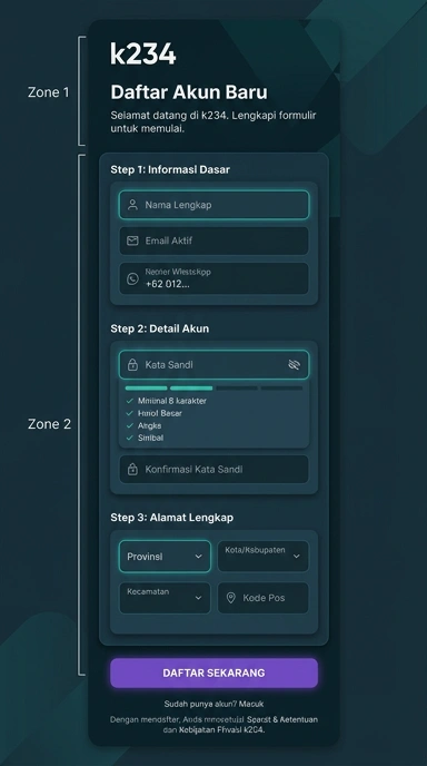 Cara Registrasi Akun Baru k234 untuk Pengguna Android
